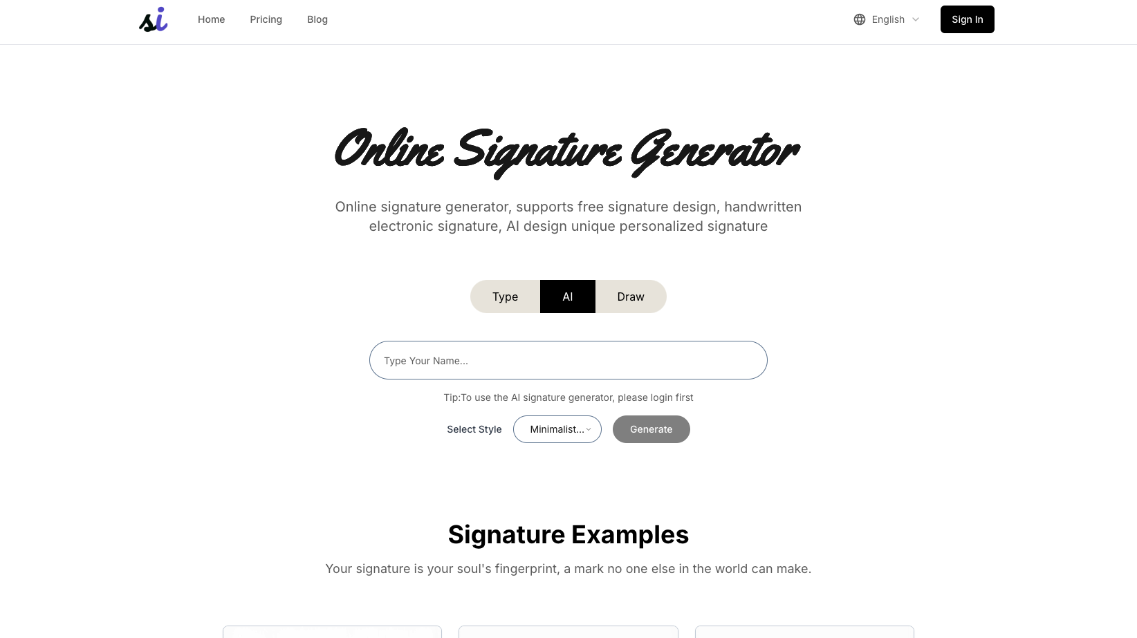 AI Signature Generator