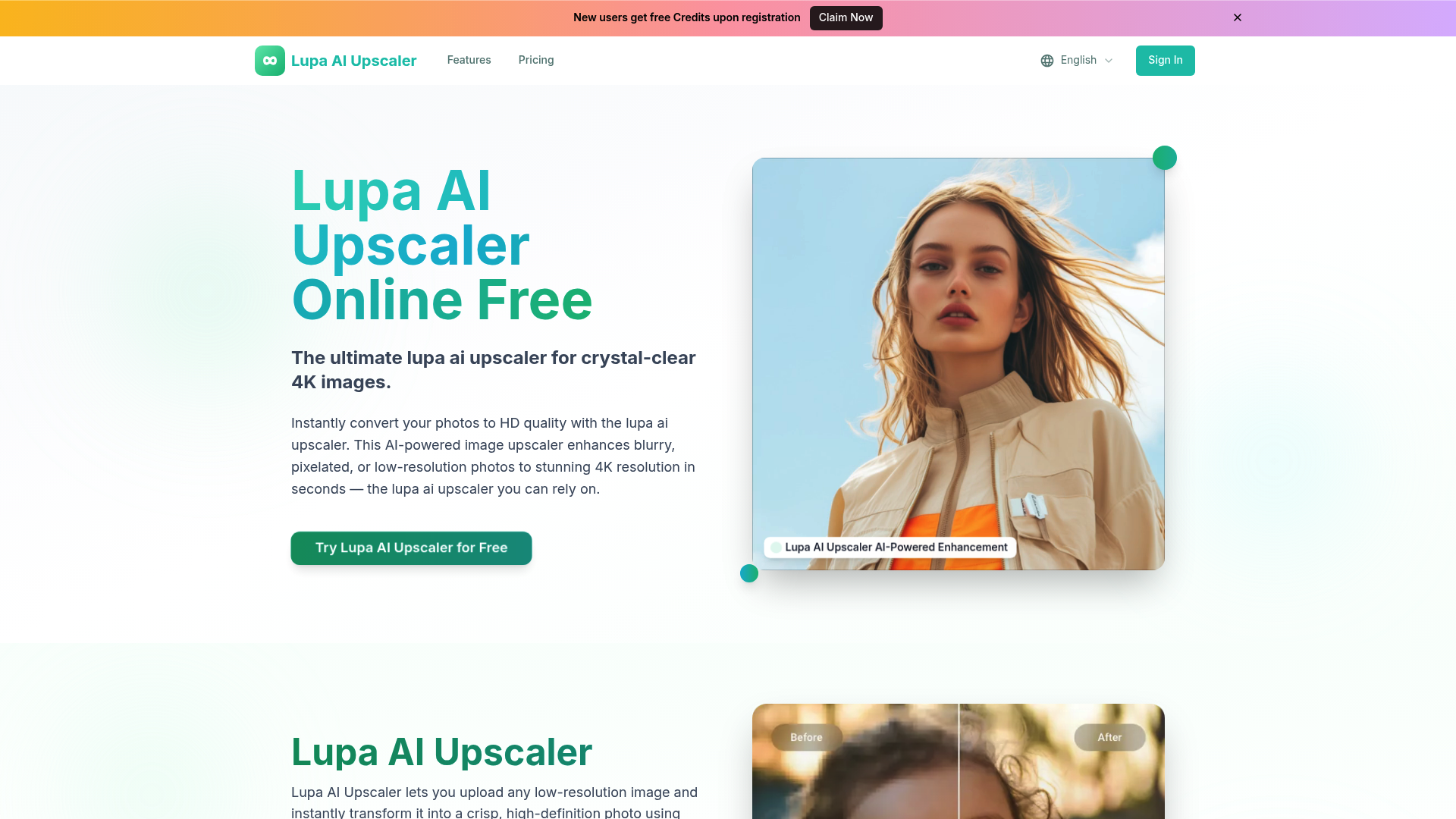 Lupa AI - 在线放大图片