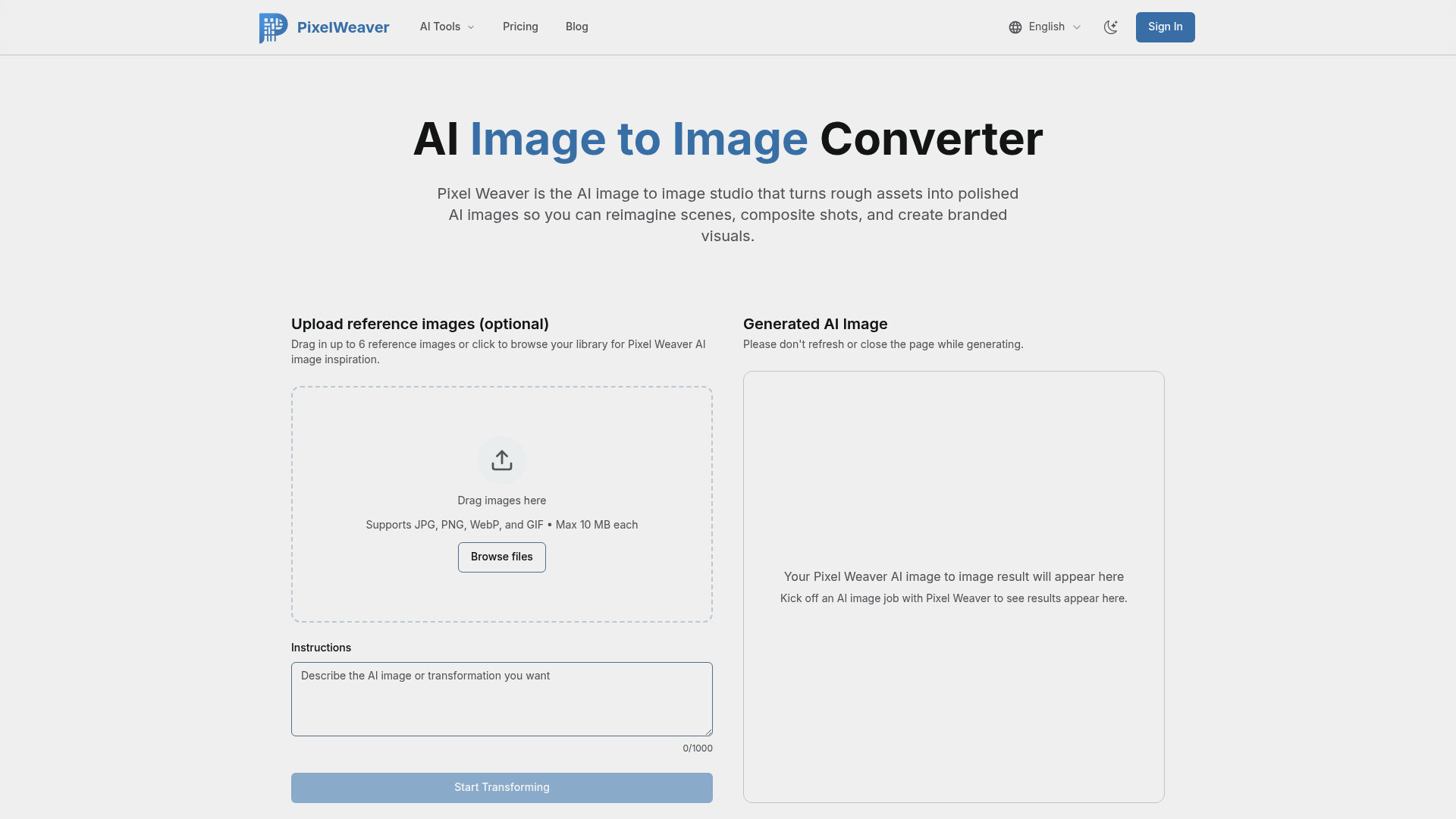  AI image to image Editor
