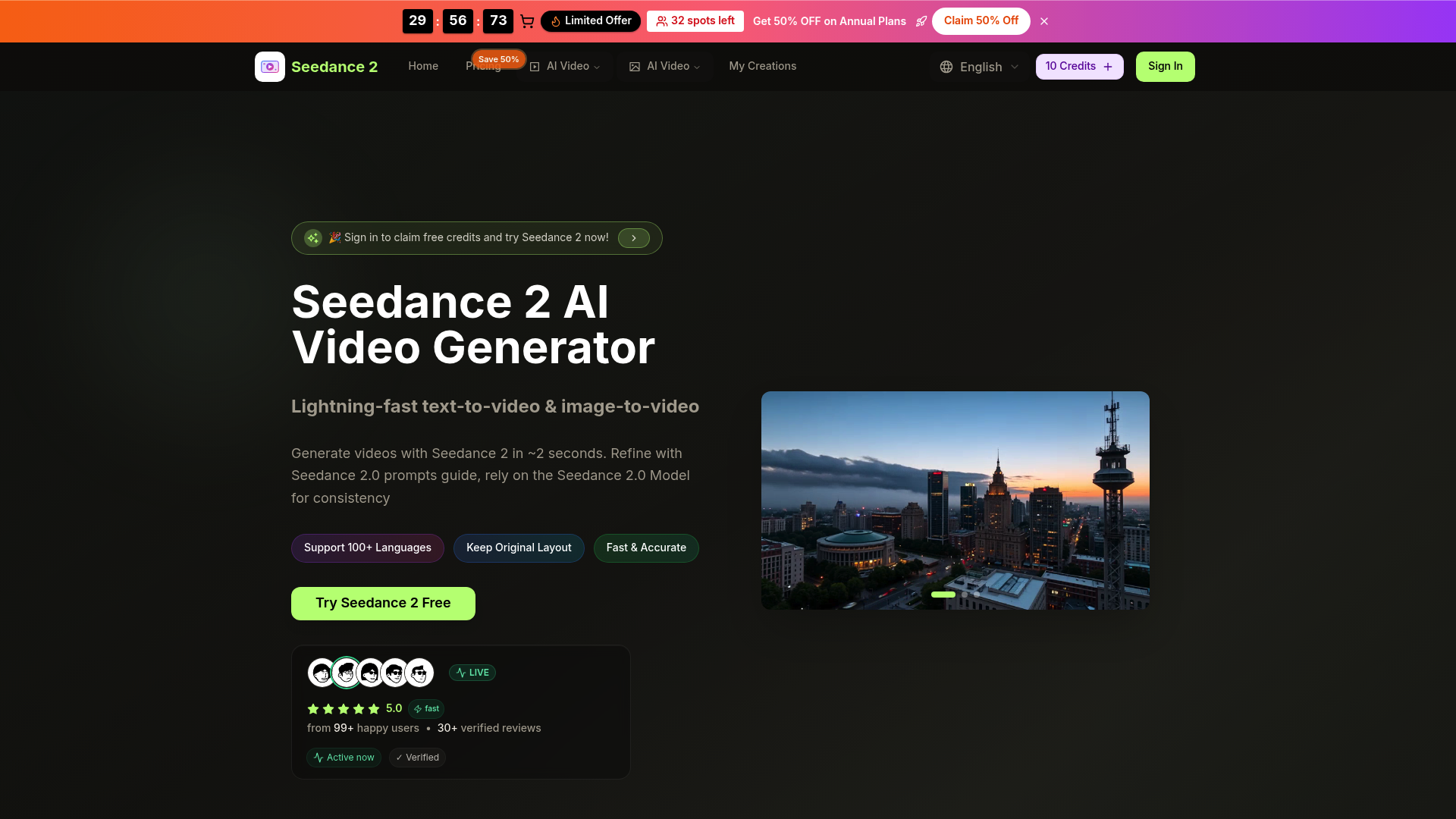 Seedance 2: Professional AI Video Generator & Studio