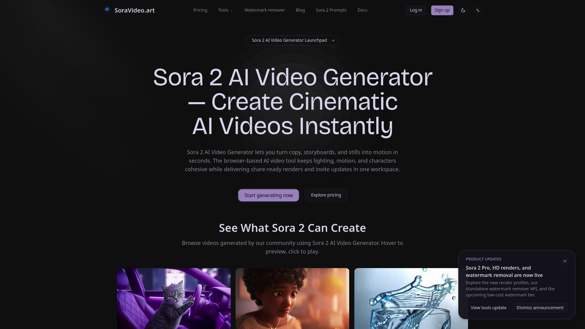 Sora AI 视频生成器：开启 4K 电影级 AI 视频创作新时代