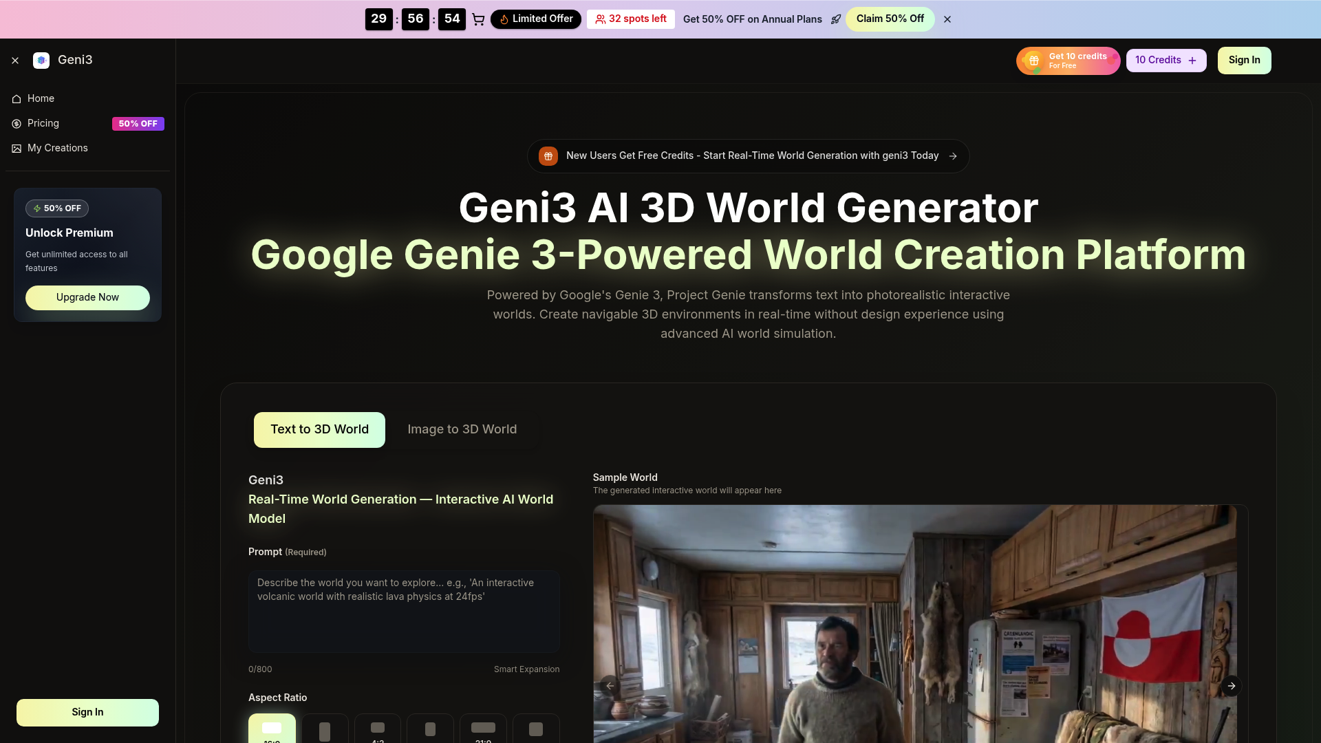 Create Interactive 3D Worlds with Geni3 AI