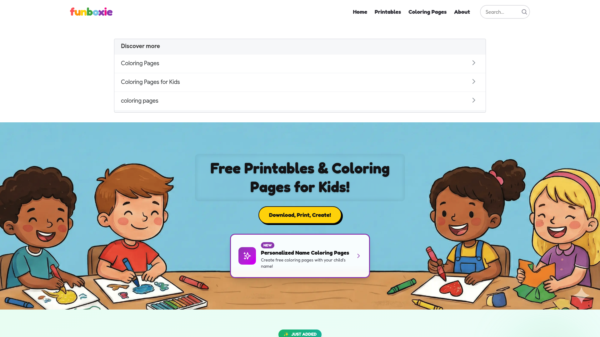 Funboxie: Free Printable Coloring Pages and Worksheets