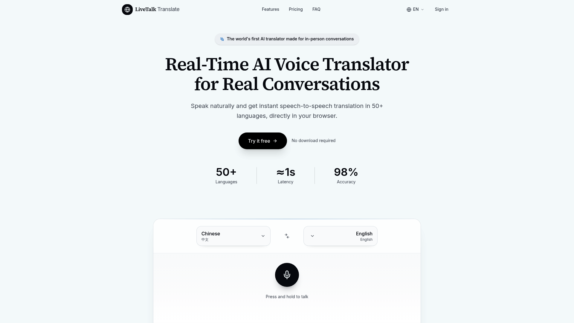  LiveTalk: The Best Real-Time AI Voice Translator Online