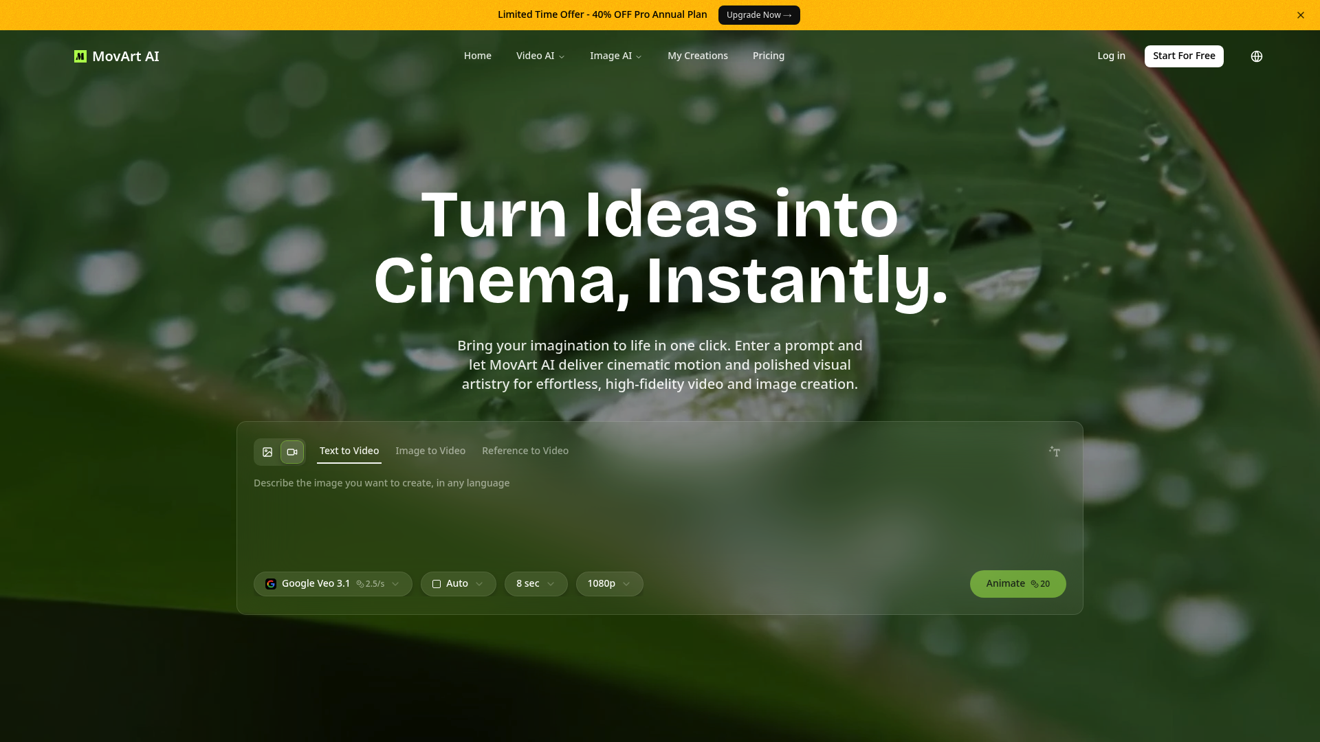 MovArt AI: Transform Your Ideas into Cinematic Videos