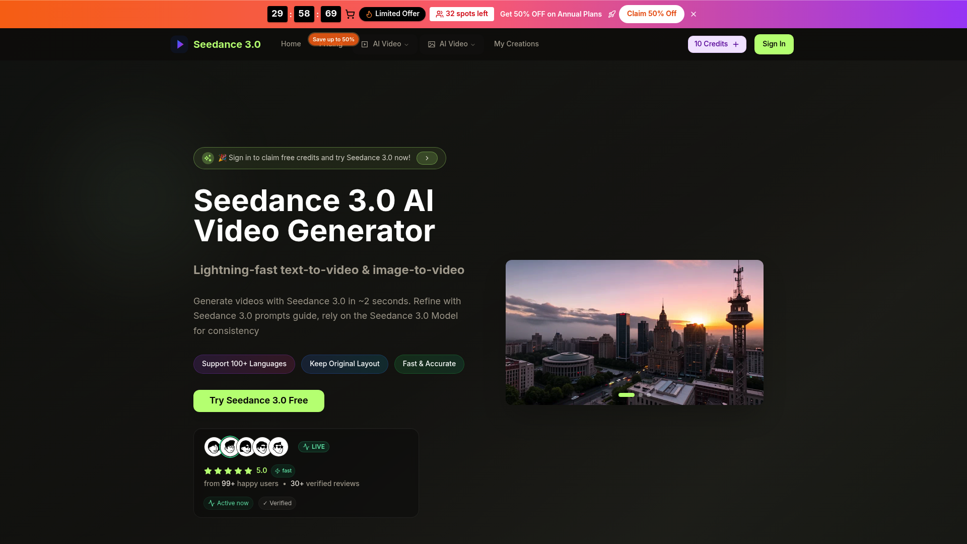 Create Pro Videos in Seconds with seedance3 ai