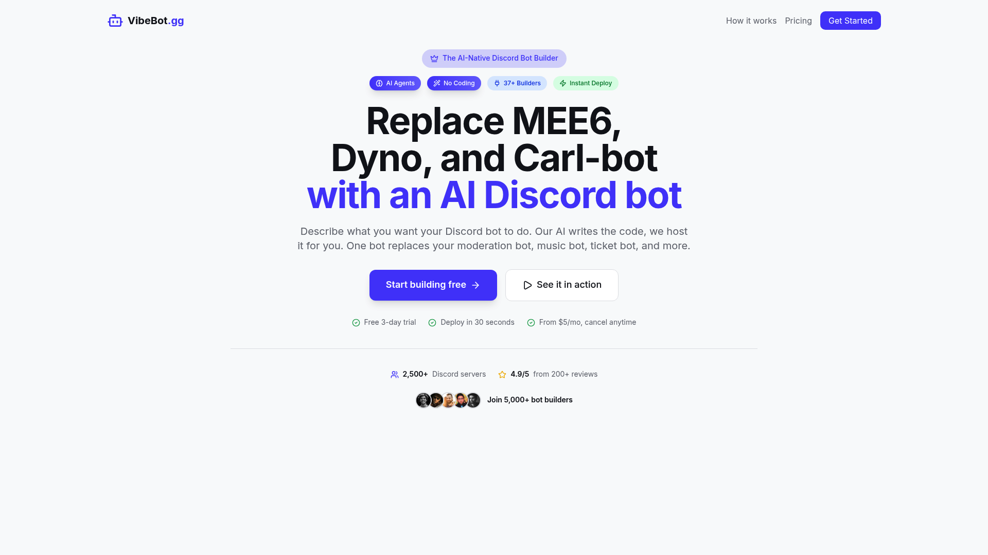 vibebot: AI Discord Bot Builder