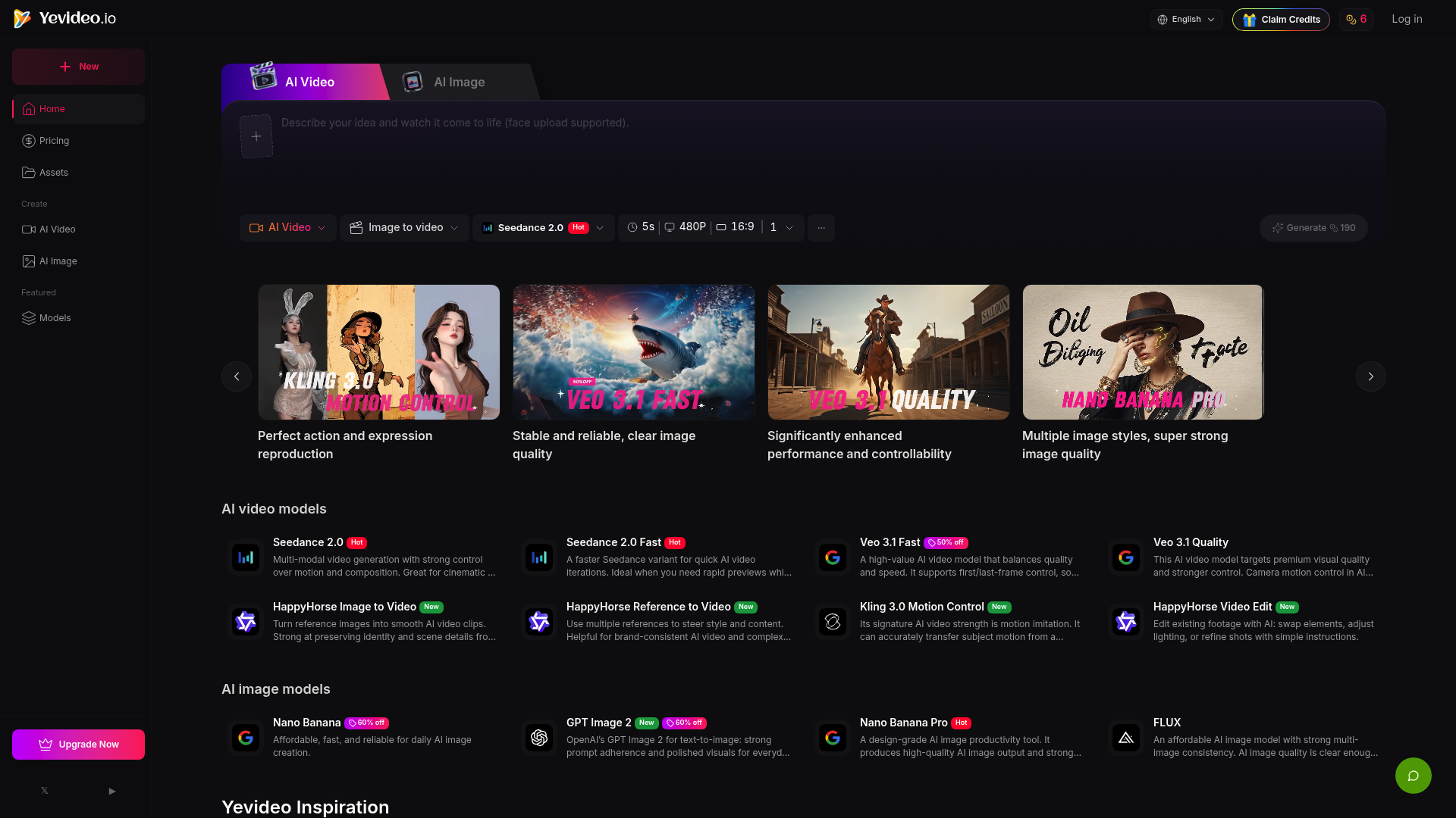 Yevideo-AI Video and Image Platform