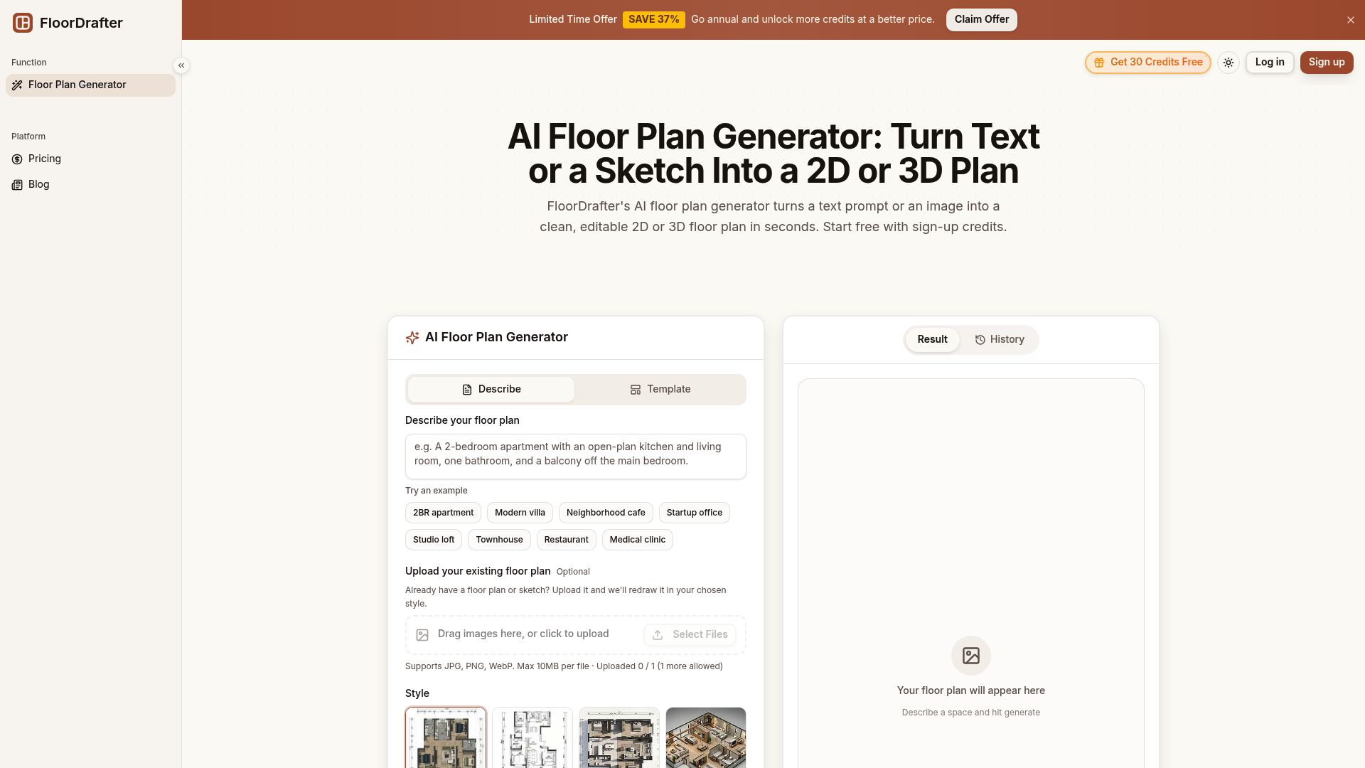 FloorDrafter - AI Floor Plan Generator