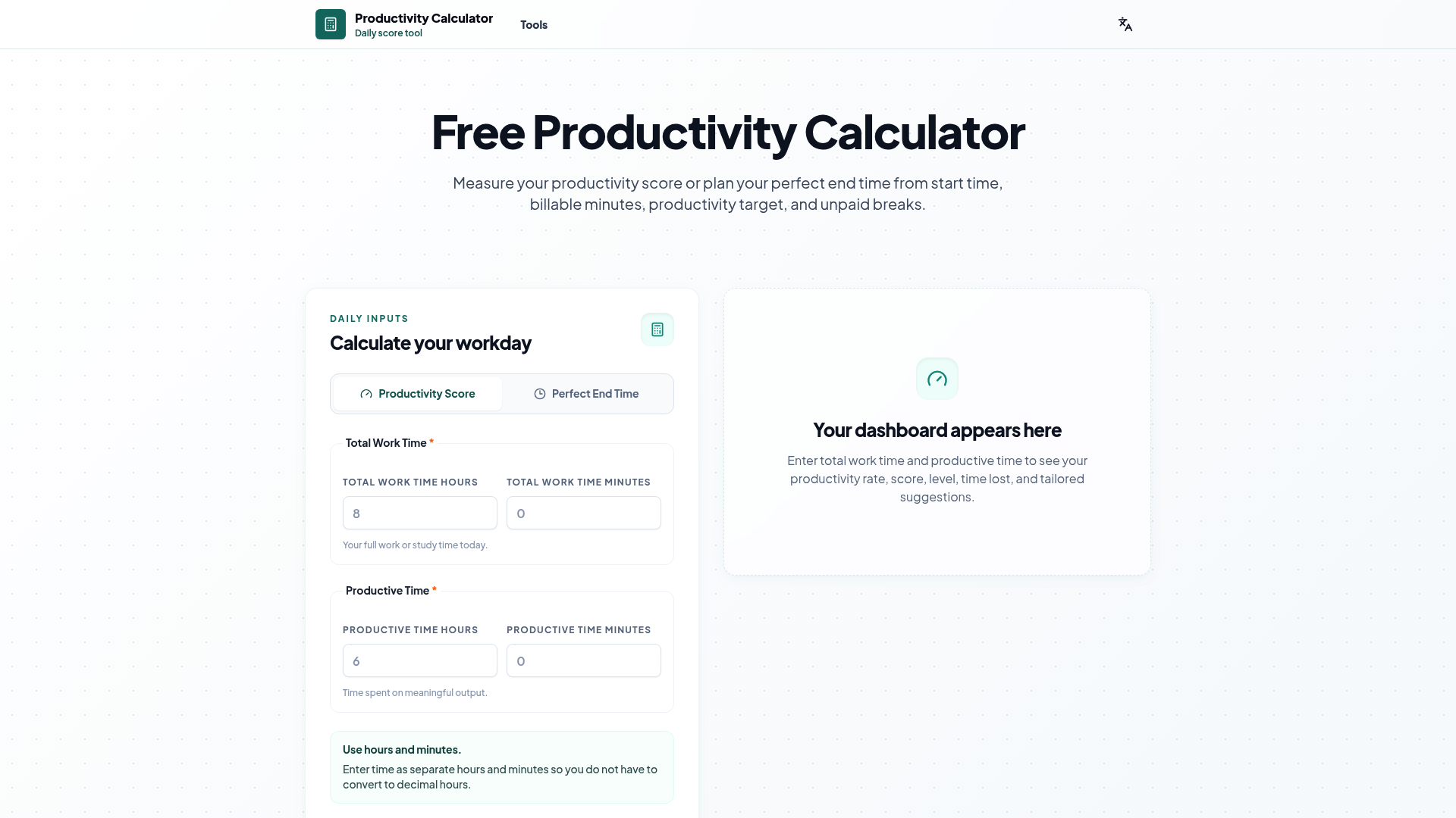 Productivity Calculator for Smarter Workdays