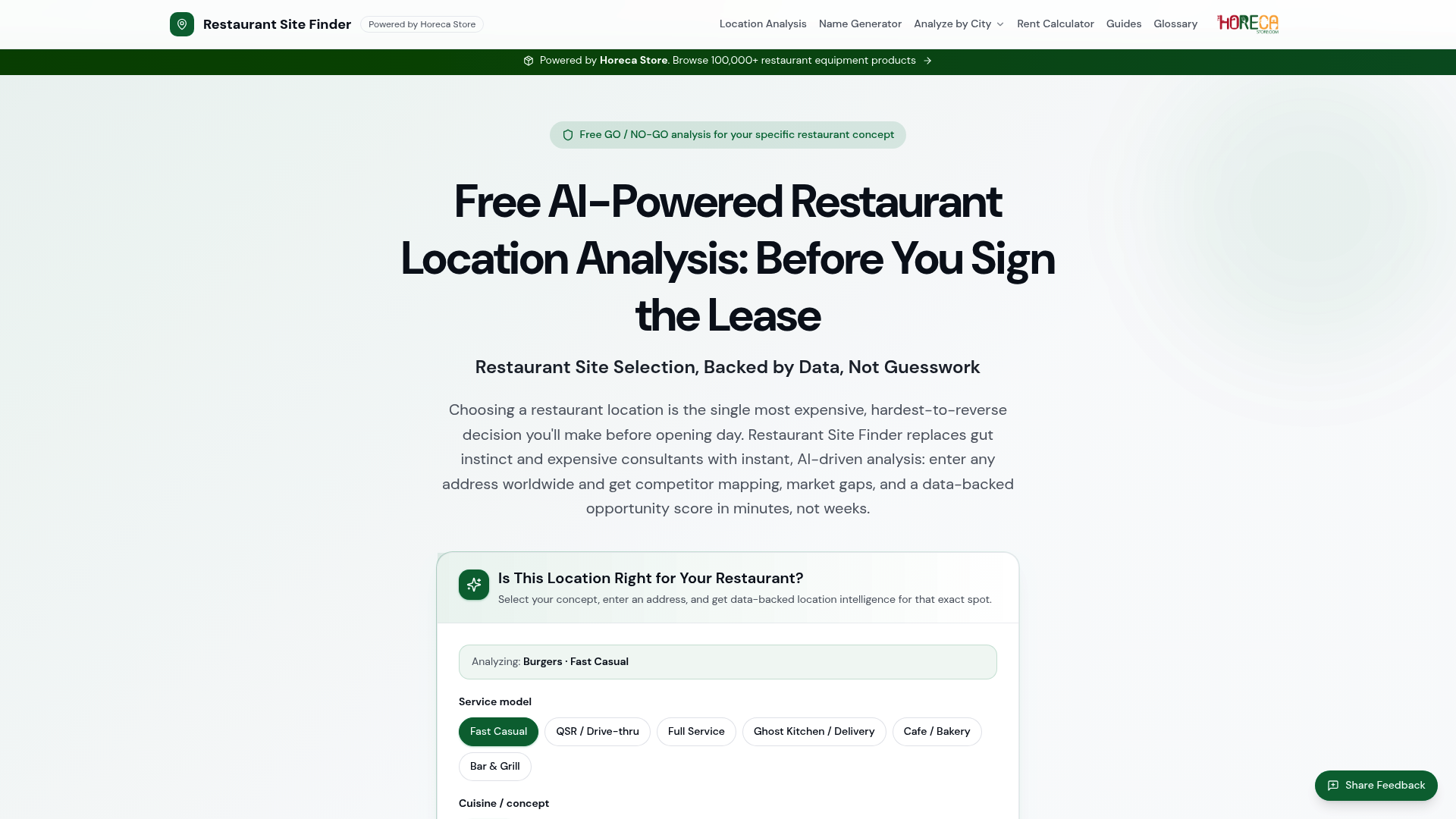 Free Restaurant Location Analysis Tool