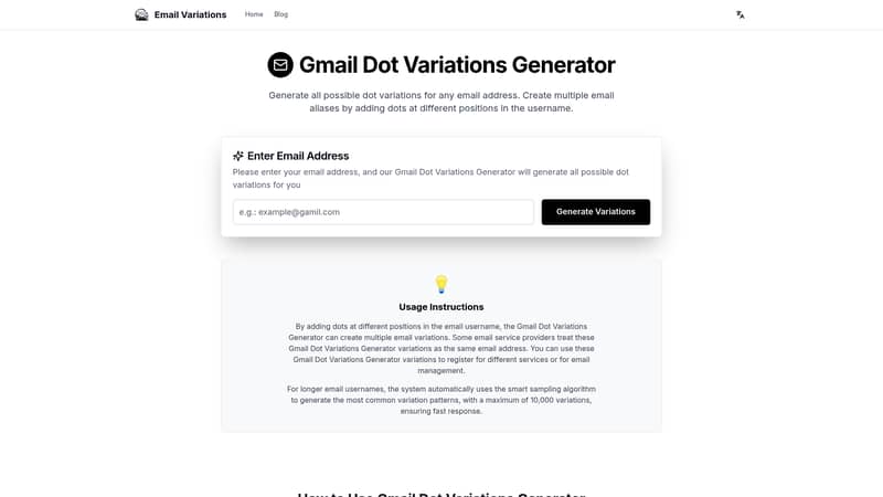 emailvariations: The Ultimate Gmail Dot Variations Generator for Unlimited Email Addresses