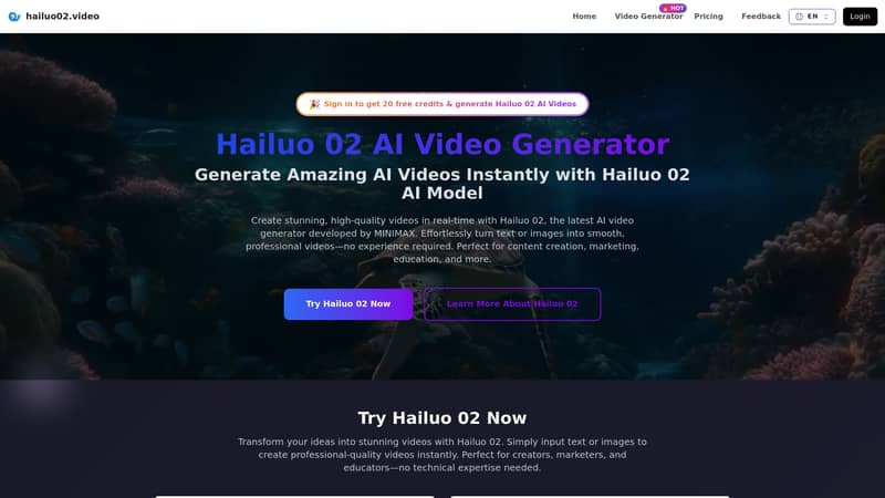 Hailuo 02 AI Video Generator Hailuo 02 AI Video Generator