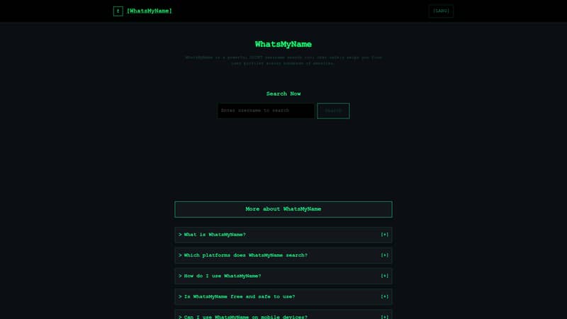 Whats My Name – The Ultimate OSINT Username Search Tool