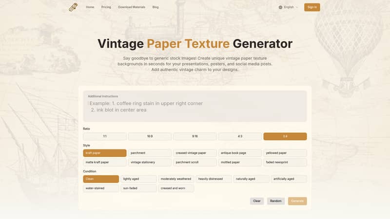 Vintage Paper Texture Generator Vintage Paper Texture Generator