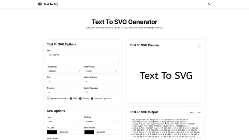 Text To SVG Generator