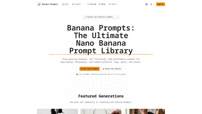Banana Prompts: Your AI Art Prompt Library & Generator