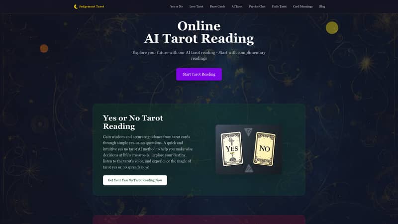 JudgementTarot: Experience the Best AI Tarot Readings Online