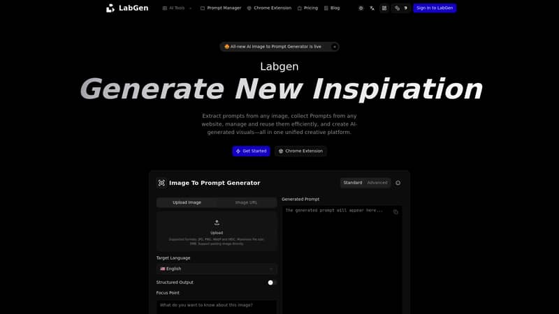 LabGen: The Best AI Image To Prompt Generator for Creators LabGen: The Best AI Image To Prompt Generator for Creators