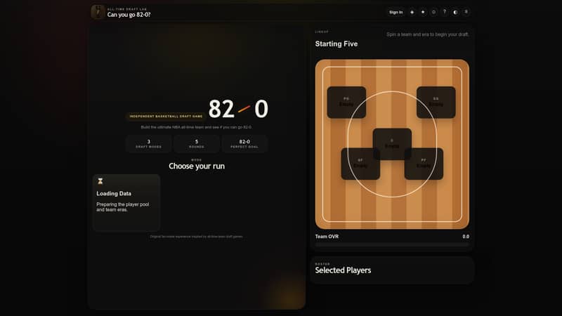 82-0 game Build the Ultimate NBA All-Time Team