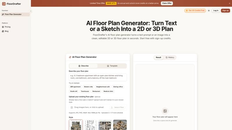 FloorDrafter - AI Floor Plan Generator