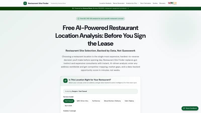 Free Restaurant Location Analysis Tool