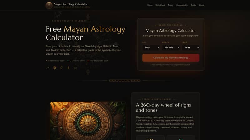 mayan astrology calculator